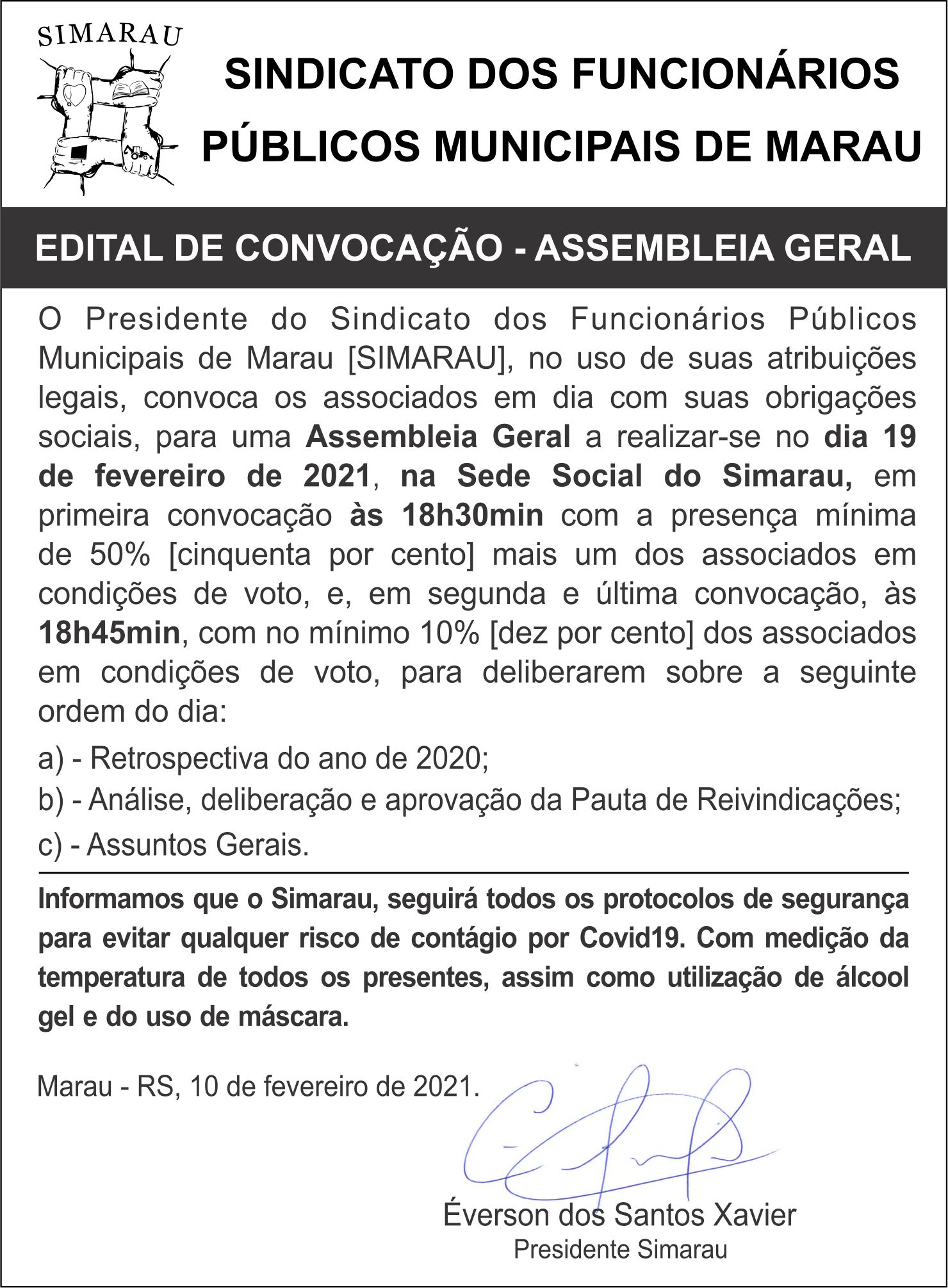 Assembleia Geral Associados 19 02 2021